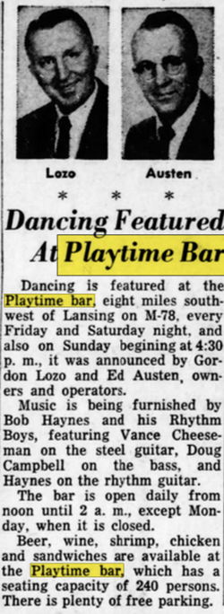 Playtime Bar (Murphys Bar) - Jul 11 1959 Ad